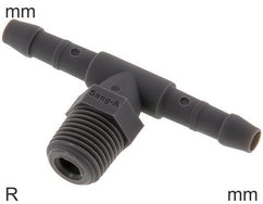 T-Slangtuiten Plastic R-Draad Mannelijk PN10