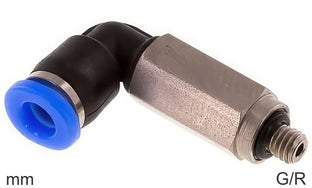 Elleboog Push-In-Fittingen Messing En Kunststof G/R-Draad Mannelijk Lang (3-6mm)