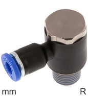 Elleboog Push-In-Fittingen Messing En Kunststof R-Draad Mannelijke Buiten Zeskant