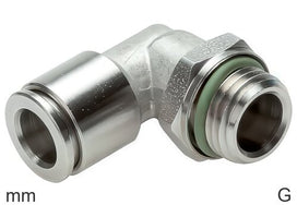 Elleboog Push-In-Fittingen Messing G-Draad Mannelijk Draaibaar