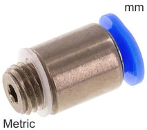 Push-In-Fittingen Messing En Kunststof Metrische Schroefdraad Mannelijk Rond Lichaam