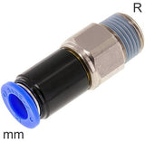 Hoofdafbeelding van de collectie - Draaibare Push-In-Fittingen Messing En Kunststof R-Draad Mannelijk Eén Kogellager