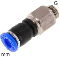 Draaibare Push-In-Fittingen Messing En Kunststof G-Draad Mannelijk Eén Kogellager