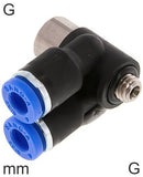 Hoofdafbeelding van de collectie - Y Push-In-Fittingen Messing En Kunststof G-Draad Mannelijk/Vrouwelijk Elleboog