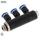 Hoofdafbeelding van de collectie - 3-Weg Verdeler Push-In-Fittingen Messing En Kunststof G-Draad Mannelijk