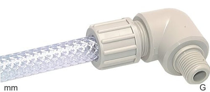 Compressie Bochtfittingen Plastic G-Draad Mannelijk Voor Weefsel Slang