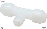 Hoofdafbeelding van de collectie - Compressie T-Stukken Plastic PVDF R-Draad Mannelijk