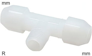Compressie T-Stukken Plastic PVDF R-Draad Mannelijk