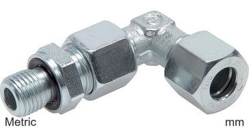 Snijring Bochtfittingen Staal / RVS Metrische Schroefdraad Mannelijk Verstelbaar