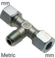 Snijring T-Stukken Staal / RVS Metrische Schroefdraad Mannelijke T-Vorm