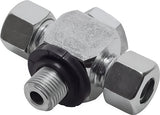 Hoofdafbeelding van de collectie - Tee Swivel Joints Cutting Ring With Metric Male Threads And O-Ring Non-Choking