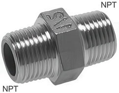 Dubbele Nippels RVS NPT-Draad PN16