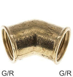 Hoofdafbeelding van de collectie - Hoekfittingen 45 Graden Messing / Gietijzer / RVS G/R-Draad Vrouwelijk PN25