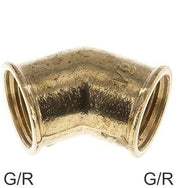 Hoekfittingen 45 Graden Messing / Gietijzer / RVS G/R-Draad Vrouwelijk PN25