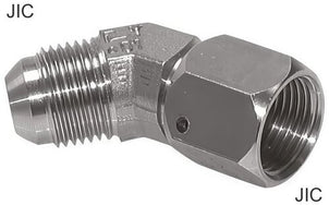 Hoekfittingen 45 Graden Staal / RVS JIC-Draad Mannelijk/Vrouwelijk PN310