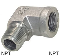Hoekfittingen 90 Graden Staal / RVS NPT-Draad Mannelijk/Vrouwelijk PN275