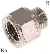 Schroefverlengstukken Messing R/Rp-Draad PN16