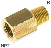 Verloopnippels Messing / RVS R/NPT-Draad PN40