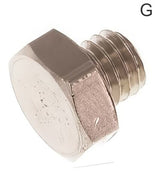 Afsluitpluggen Messing / RVS G-Draad Buiten Zeskant PN40