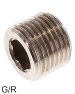 Afsluitpluggen Messing / RVS G/R-Draad Binnenzeskant PN40