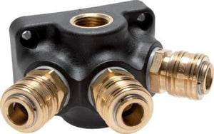 Wandmontage Luchtkoppeling Verdelers Met 3 Snelkoppelingen