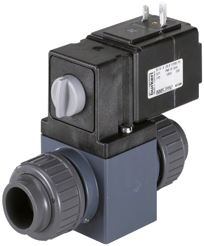 Magneetventiel 20 mm Gelijmde Hulzen NC Kunststof EPDM 0-3bar/44psi 24VAC Niet Geschikt Voor Vacuüm 0131 47683
