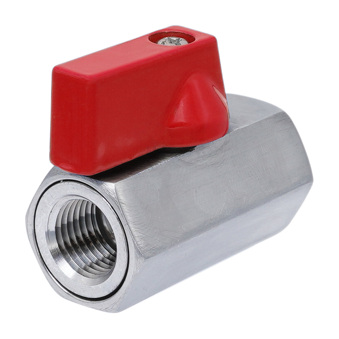 G 1/4'' F/F 2-Weg RVS Mini Kogelkraan 69 Bar PTFE - TamesonPRO 1113-014-F