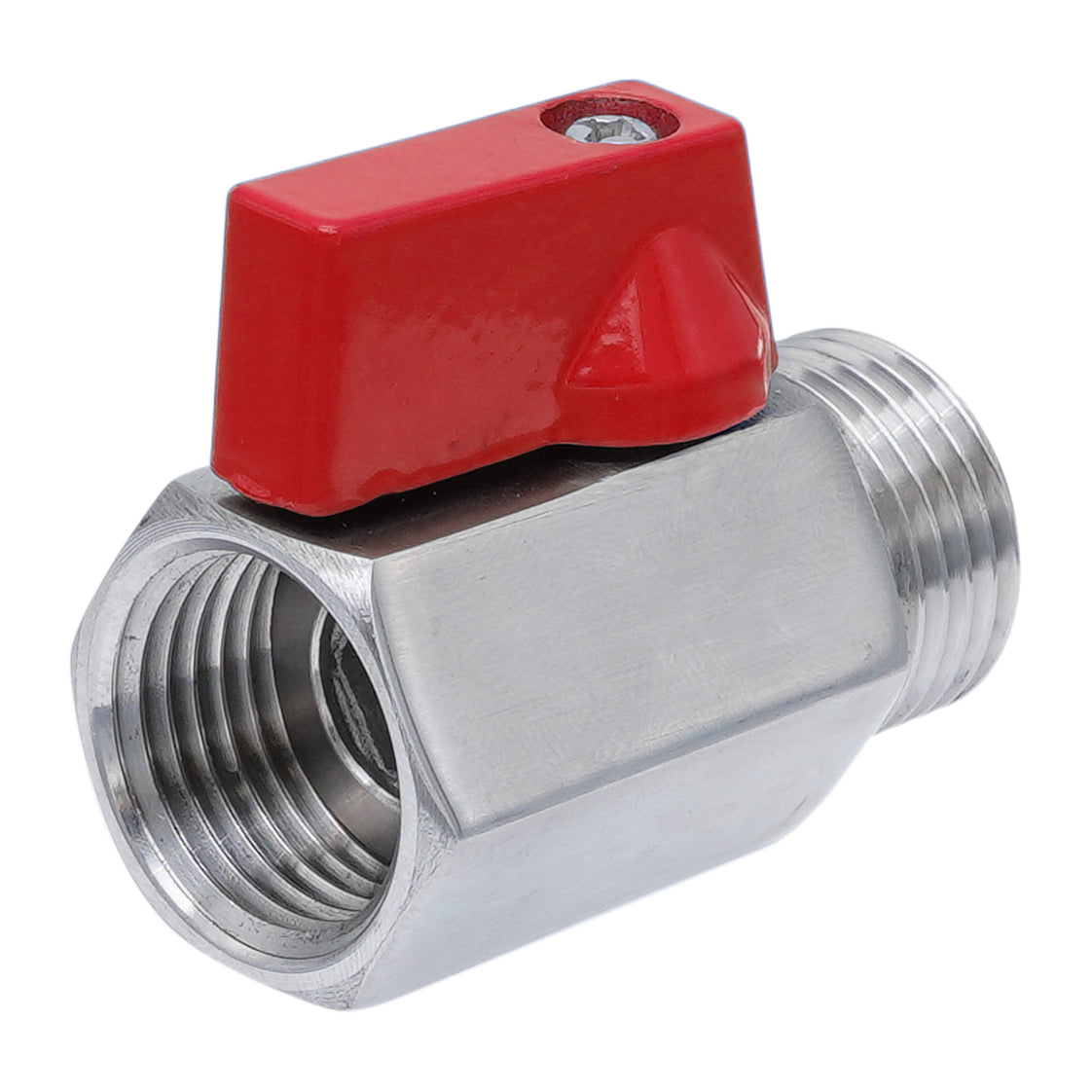 G 3/8'' M/F 2-Weg RVS Mini Kogelkraan 69 Bar PTFE - TamesonPRO 1113-038-MF