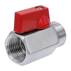 G 3/8'' M/F 2-Weg RVS Mini Kogelkraan 69 Bar PTFE - TamesonPRO 1113-038-MF