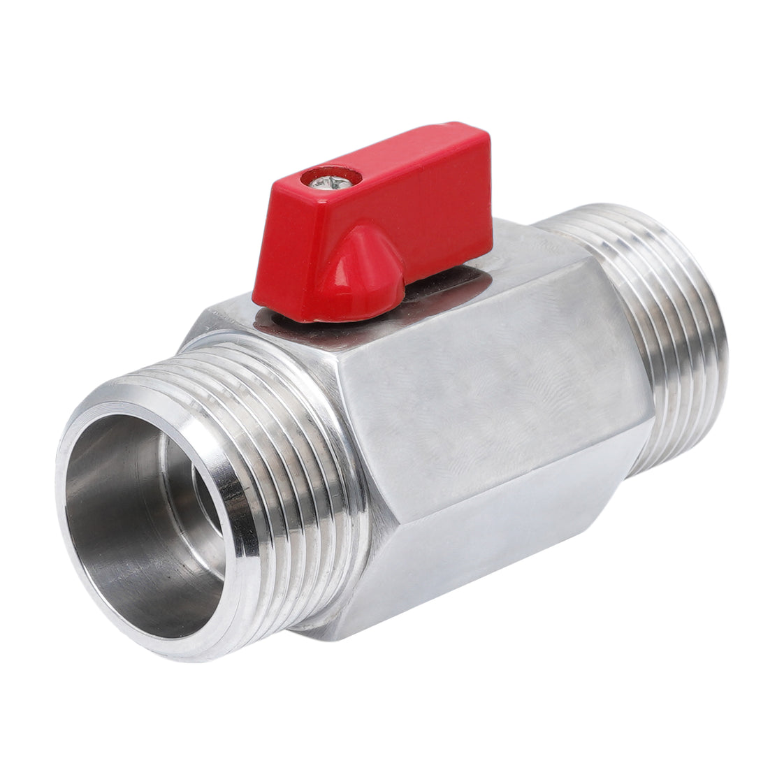 G 3/8'' M/M 2-Weg RVS Mini Kogelkraan 69 Bar PTFE - TamesonPRO 1113-038-M