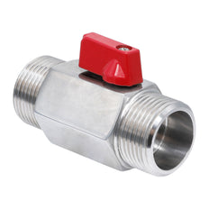 G 3/4'' M/M 2-Weg RVS Mini Kogelkraan 69 Bar PTFE - TamesonPRO 1113-034-M