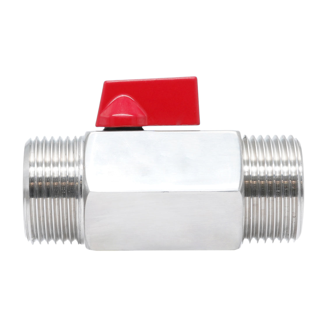 G 3/8'' M/M 2-Weg RVS Mini Kogelkraan 69 Bar PTFE - TamesonPRO 1113-038-M