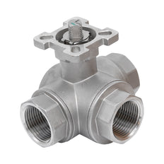 Rp 2'' 3-weg L-boring Kogelkraan Van RVS 69 bar RTFE ISO-Top F07 - TamesonPRO 1125-200-L