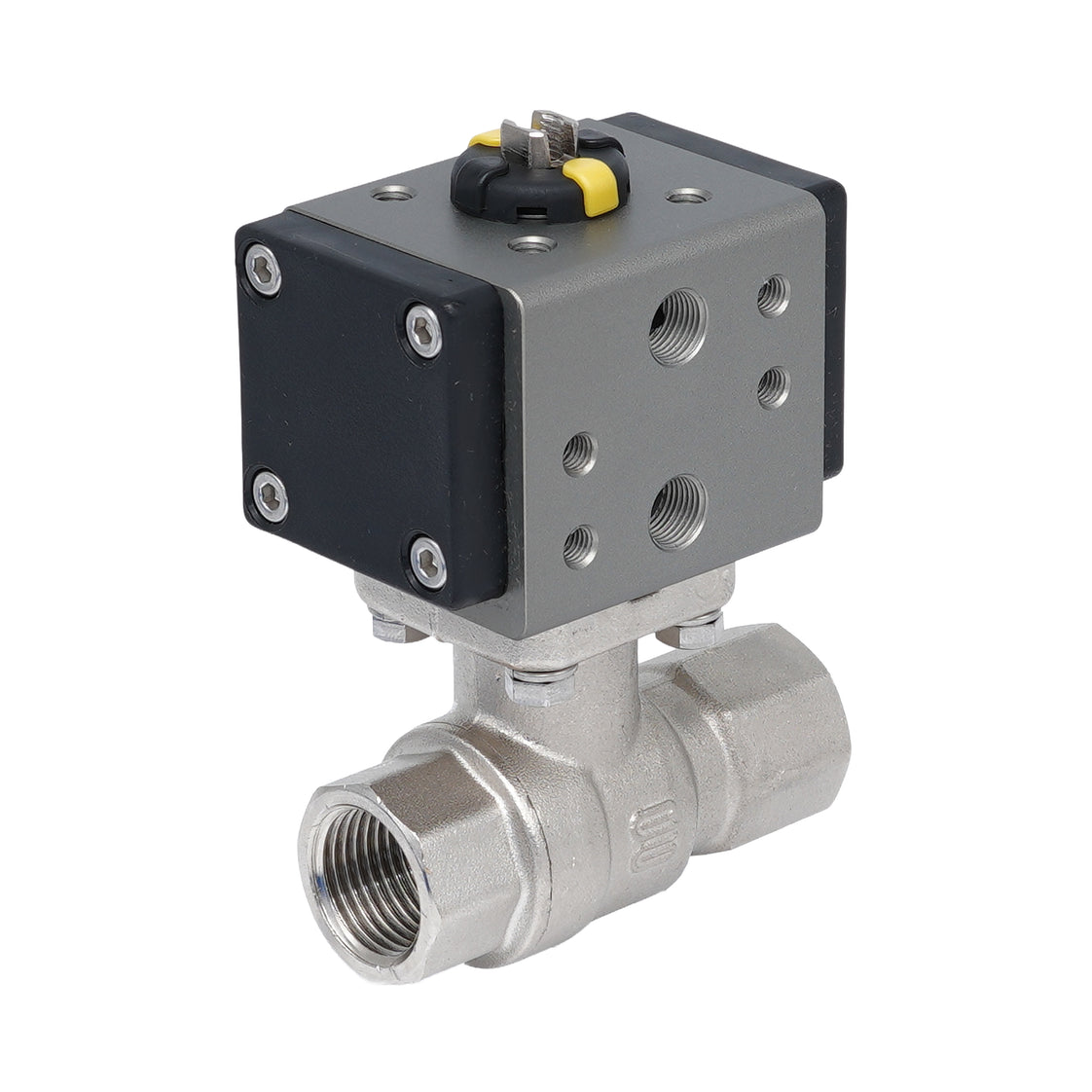 Rp 1/2" Pneumatische Messing 2-weg Kogelkraan - Dubbelwerkend