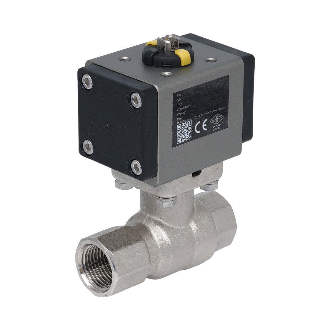 Rp 1/2" Pneumatische Messing 2-weg Kogelkraan - Dubbelwerkend