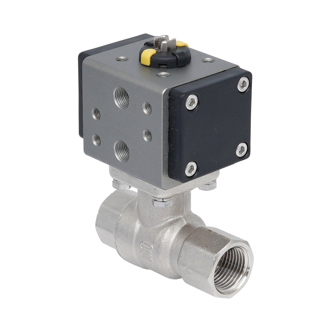 Rp 1/2" Pneumatische Messing 2-weg Kogelkraan - Dubbelwerkend
