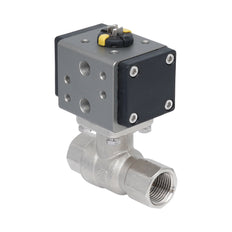 Rp 1/2" Pneumatische Messing 2-weg Kogelkraan - Dubbelwerkend
