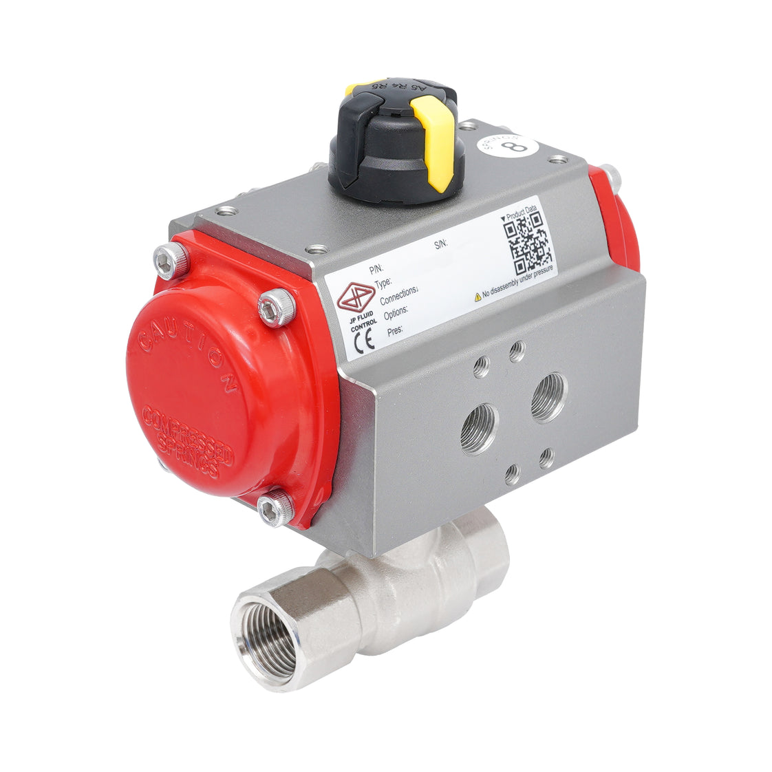 Rp 1/2" Pneumatische Messing 2-weg Kogelkraan - Verenopenend