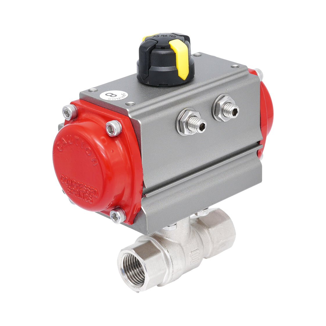 Rp 1/2" Pneumatische Messing 2-weg Kogelkraan - Verenopenend