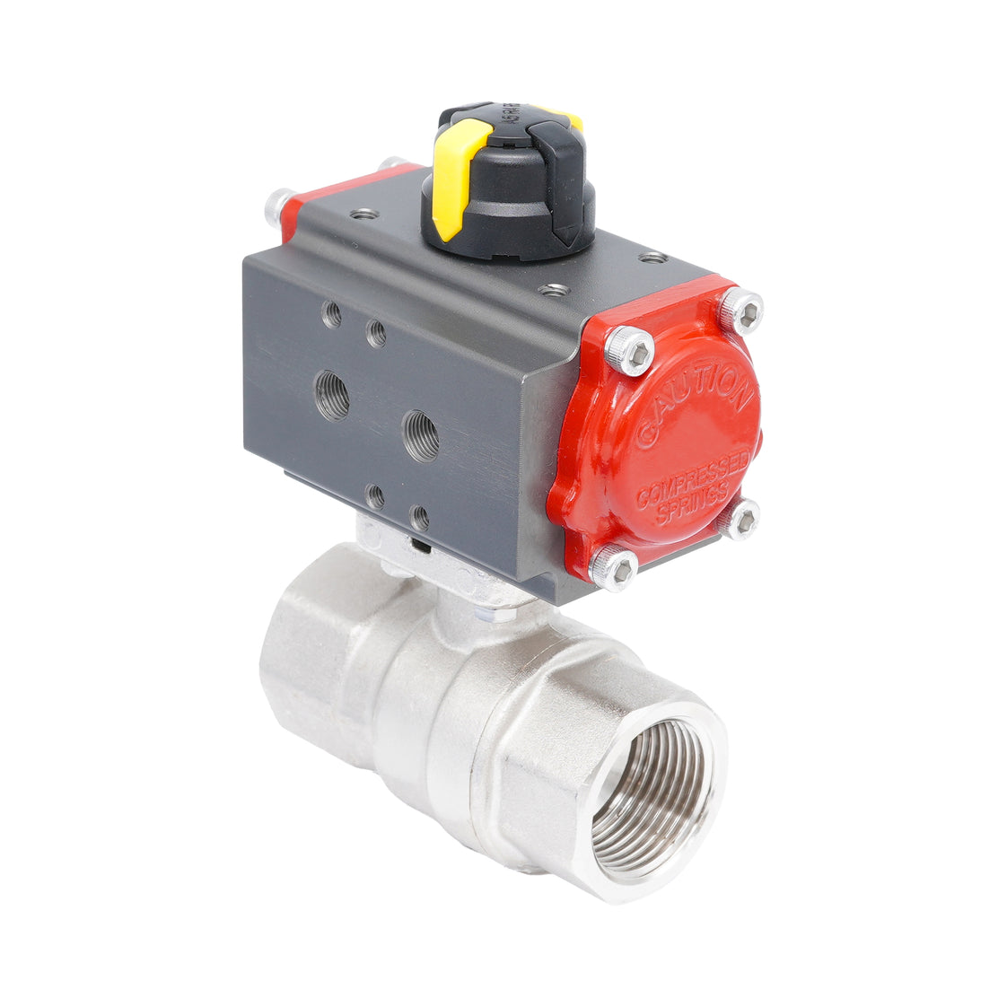 Rp 1 1/2" Pneumatische Messing 2-weg Kogelkraan - Dubbelwerkend