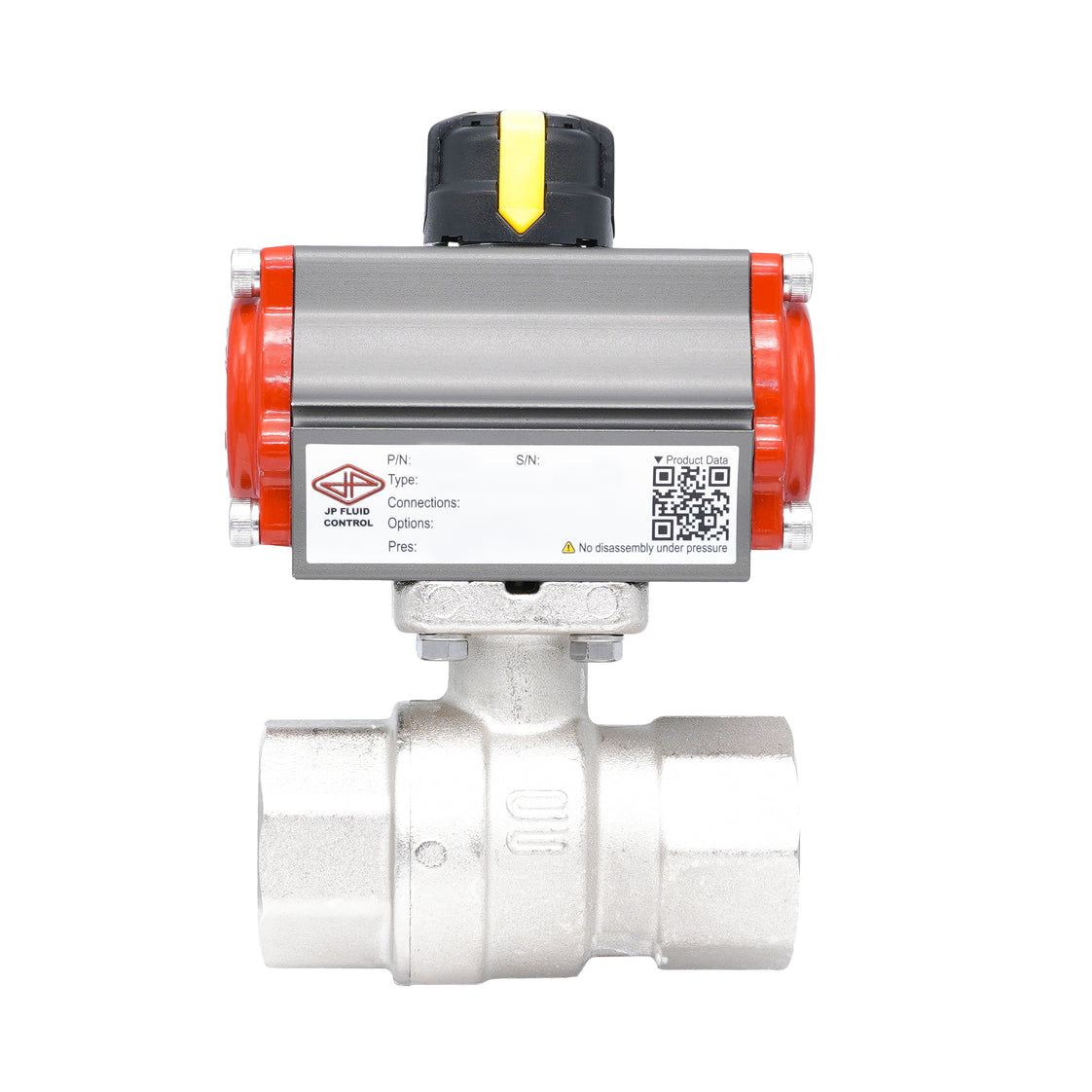 Rp 1 1/2" Pneumatische Messing 2-weg Kogelkraan - Dubbelwerkend
