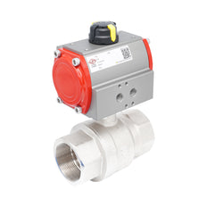 Rp 2-1/2" Pneumatische Messing 2-weg Kogelkraan - Dubbelwerkend