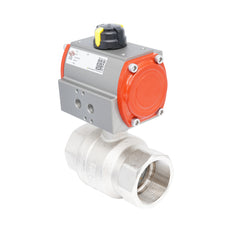 Rp 2-1/2" Pneumatische Messing 2-weg Kogelkraan - Dubbelwerkend