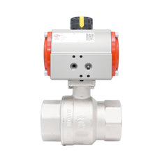 Rp 2-1/2" Pneumatische Messing 2-weg Kogelkraan - Dubbelwerkend