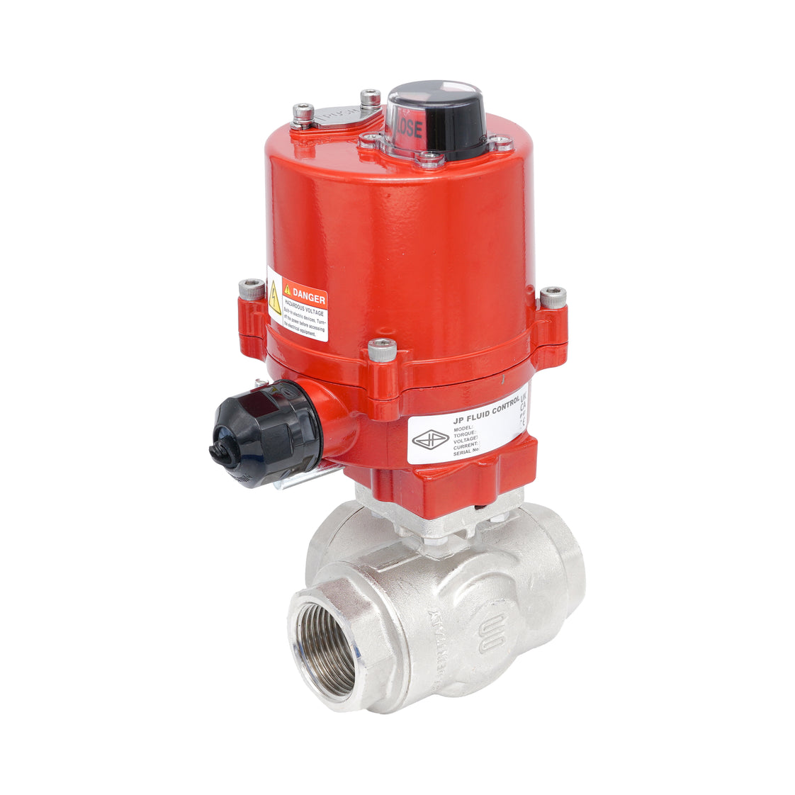 Rp 2" Elektrische Messing 3-weg Kogelkraan met L-boring 100-240 V AC