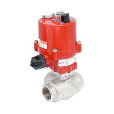 Rp 2" Elektrische Messing 3-weg Kogelkraan met L-boring 100-240 V AC