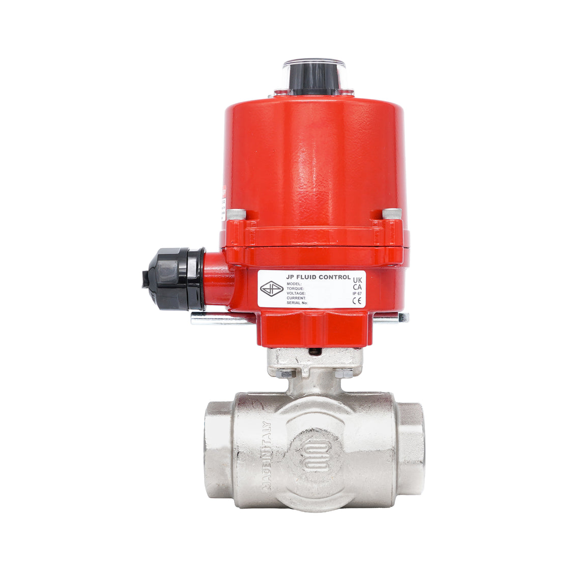 Rp 2" Elektrische Messing 3-weg Kogelkraan met L-boring 100-240 V AC