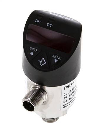 0 tot 100bar Roestvrij Staal Wika Electronic Drukschakelaar G1/4'' 1VDC IO-Link 4-pins M12-connector