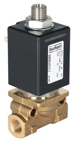 Solenoid Valve 3/2-Way G1/4'' NC Brass PEEK 0-70bar/1015psi 24VDC Vacuum 0355 203707