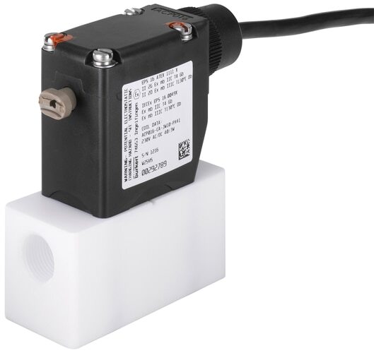 Magneetventiel 3/2-weg G3/8'' mengen PTFE FFKM 0-1bar/15psi 230VAC/DC 0121 20008903